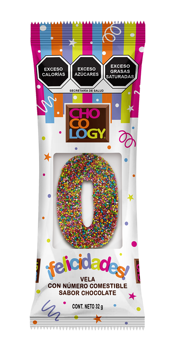Vela de cumpleaños comestible sabor chocolate con forma de número