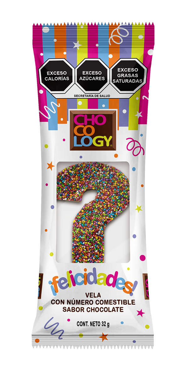 Vela de cumpleaños comestible sabor chocolate con forma de número