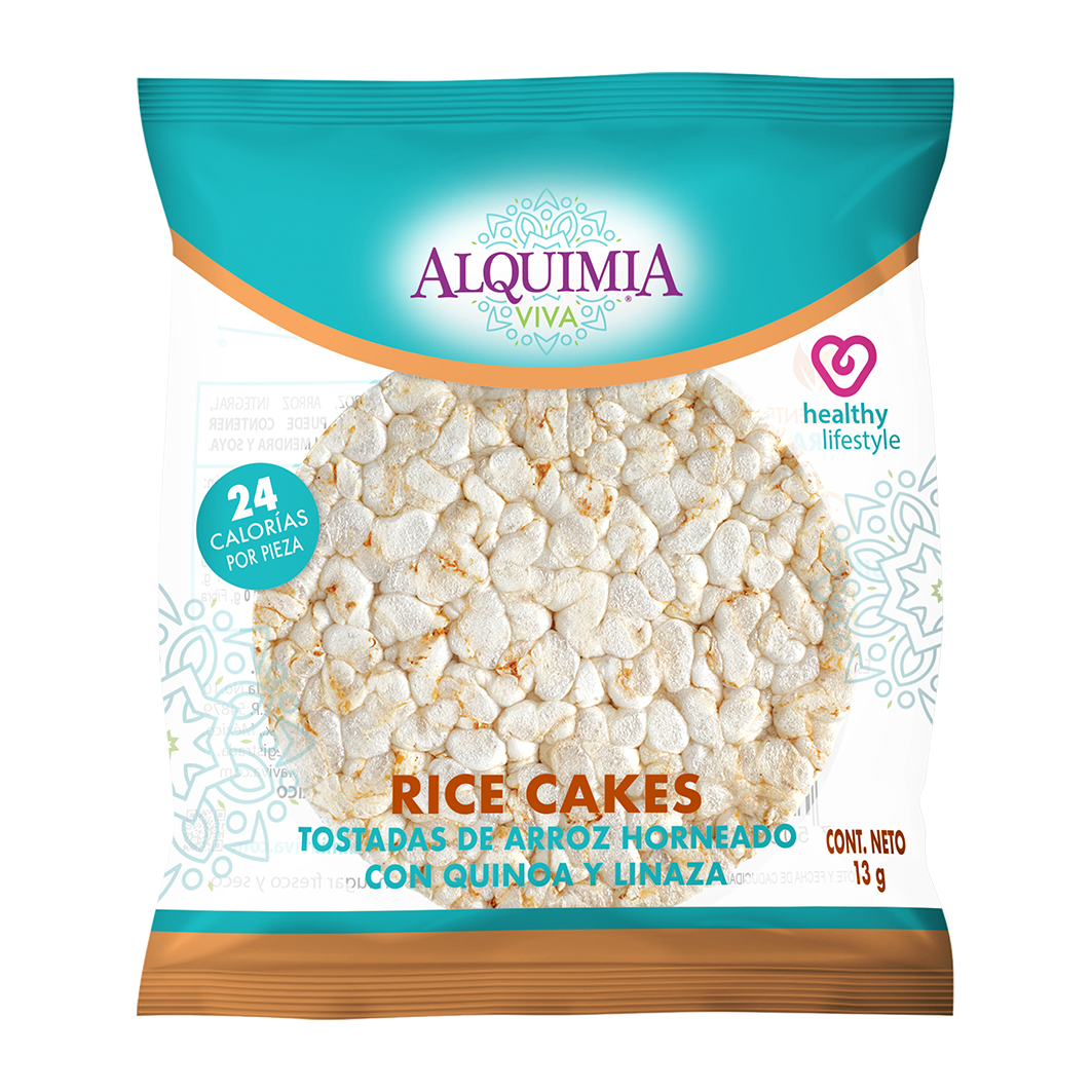 Rice Cake quinoa con linaza (Display con 16 empaques dobles de 104 g)