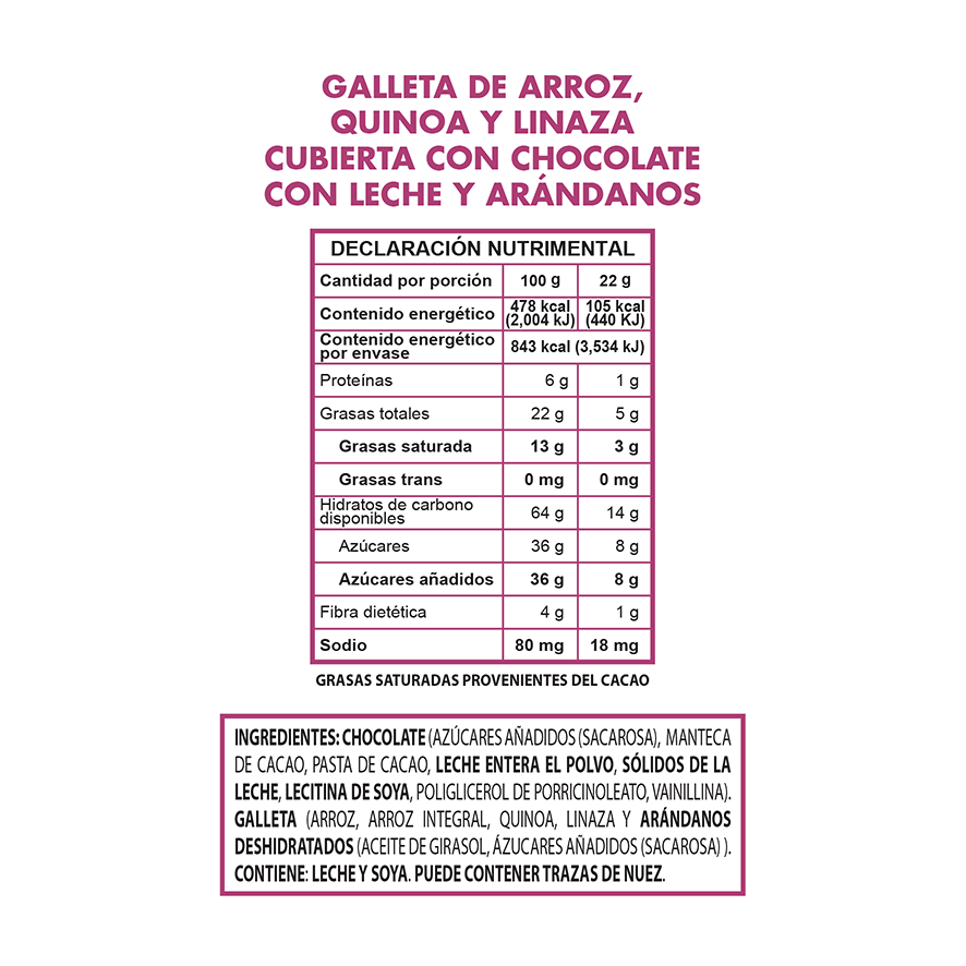 Rice Cakes chocolate con arandanos